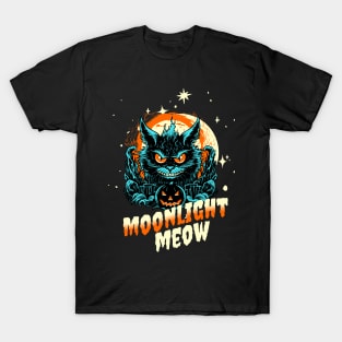 Moonlight Meow - Happy Halloween Meowoween T-Shirt